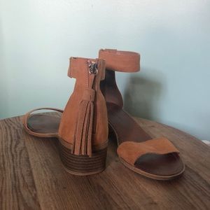 Tan tassel sandals